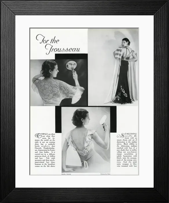 Framed Print : For the Tousseau 1933 Framed Print : For the Tousseau 1933