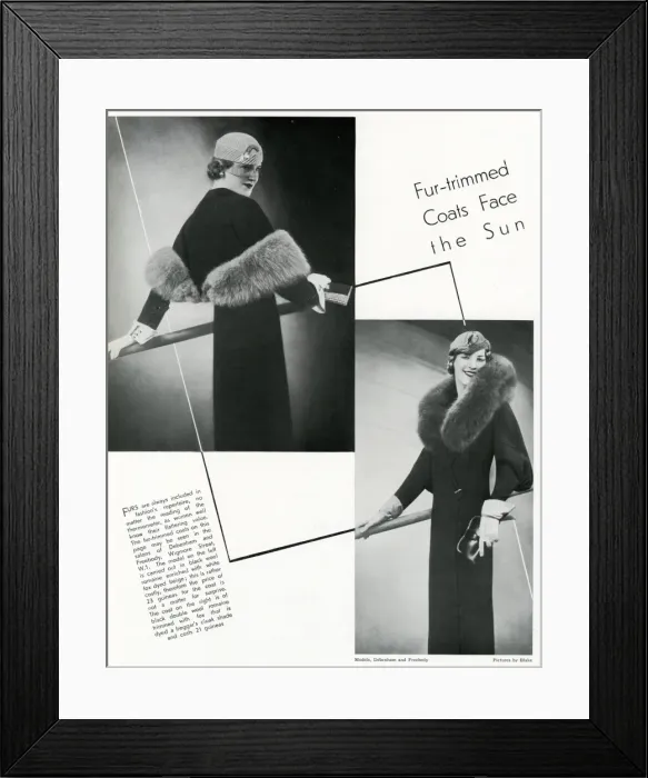 Framed Print : Fur-trimmed coats 1933 Framed Print : Fur-trimmed coats 1933