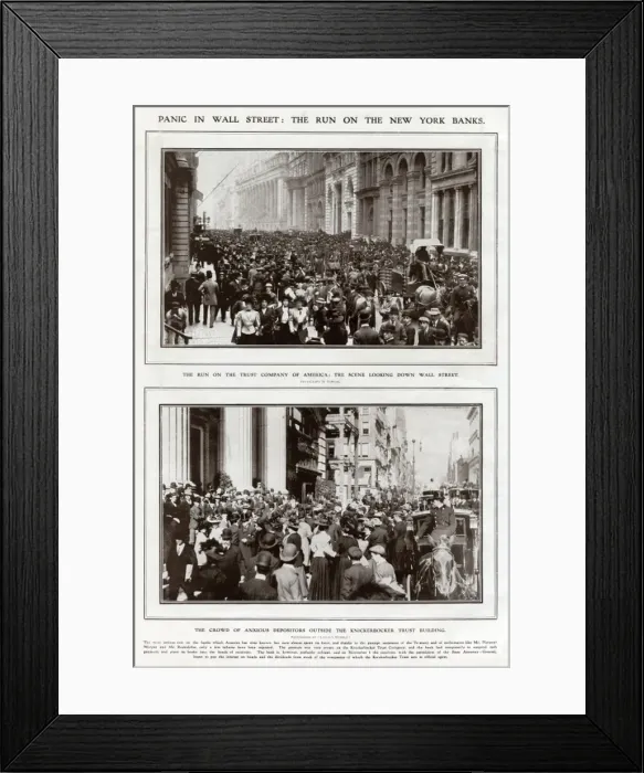 Framed Print : Panic of 1907 in Wall Street, New York