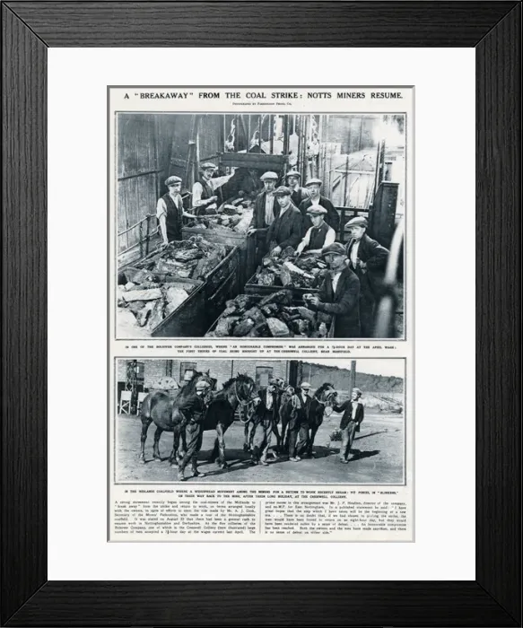 Framed Print : Breakaway from coal strike 1926 Framed Print : Breakaway from coal strike 1926