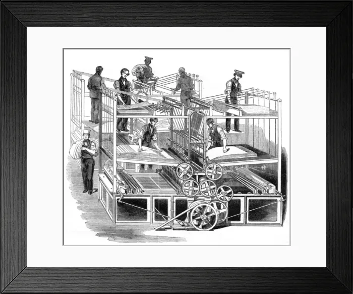 Framed Print : The Illustrated London News steam printing machines