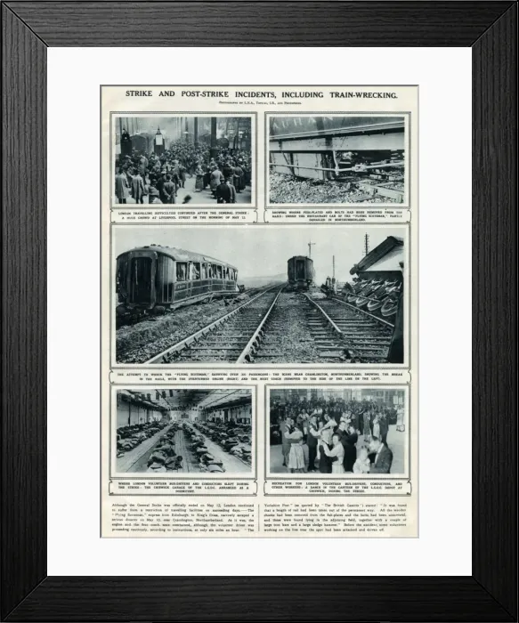 Framed Print : Incidents including train-wrecking: General Strike 1926 Framed Print : Incidents including train-wrecking: General Strike 1926