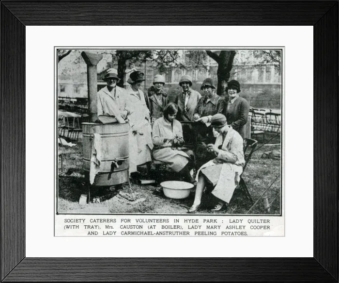 Framed Print : General Strike 1926: Society women volunteers