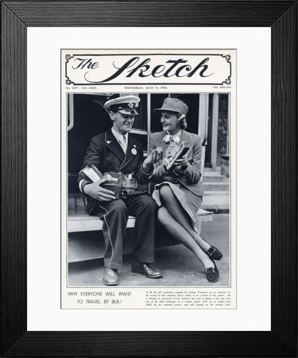 Framed Print : London transport recruiting female bus conductors to replace men called up for national Framed Print : London transport recruiting female bus conductors to replace men called up for national