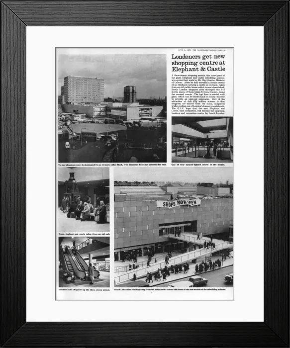 Framed Print : Elephant and Castle shopping centre opens, 1965