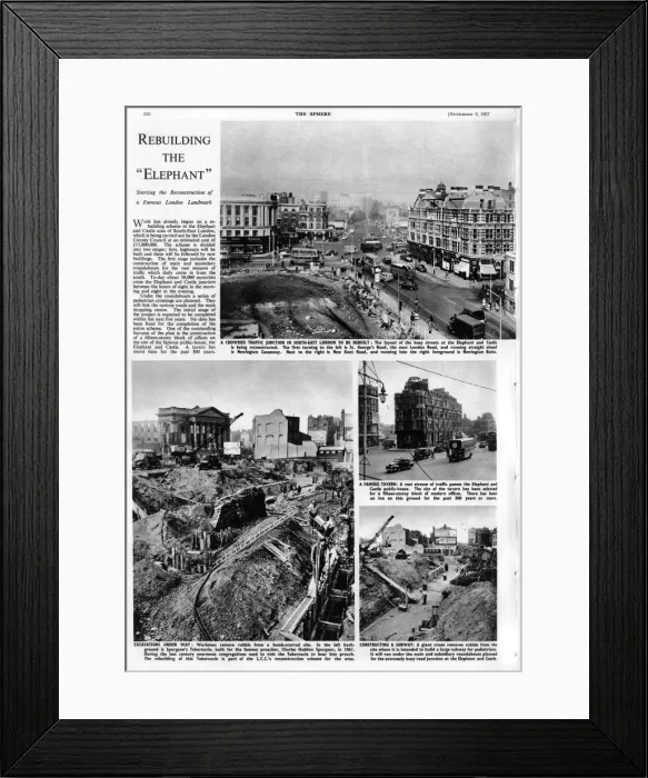 Framed Print : Rebuilding Elephant and Castle, 1957 Framed Print : Rebuilding Elephant and Castle, 1957
