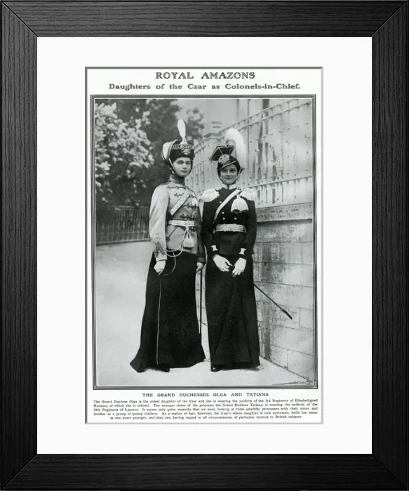 Framed Print : The Grand Duchesses Olga and Tatiana 1912 Framed Print : The Grand Duchesses Olga and Tatiana 1912