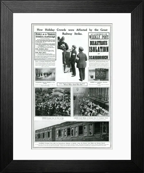 Framed Print : Railway strike 1911: Affecting holiday crowds Framed Print : Railway strike 1911: Affecting holiday crowds