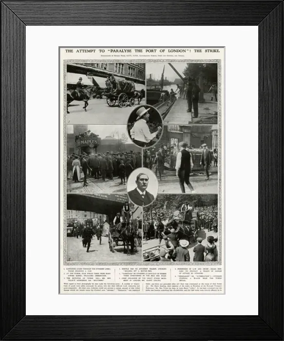 Framed Print : Railway strike 1911: Attempt to paralyse the port of London