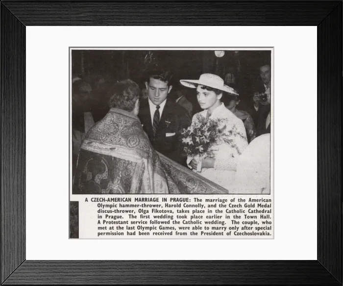 Framed Print : The marriage of Olga Fikotova and Harold Connolly Framed Print : The marriage of Olga Fikotova and Harold Connolly