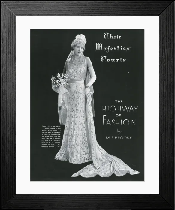 Framed Print : Majesties Courts gown 1933 Framed Print : Majesties Courts gown 1933