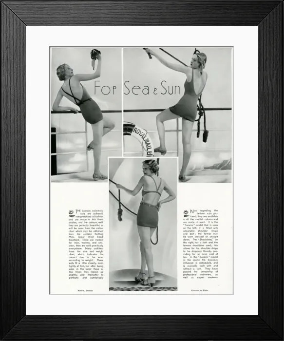 Framed Print : Swimwear for the sea and sun 1933 Framed Print : Swimwear for the sea and sun 1933