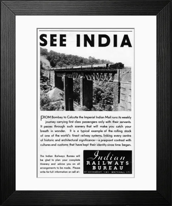 Framed Print : See India advert - Imperial Indian Mail train Framed Print : See India advert - Imperial Indian Mail train