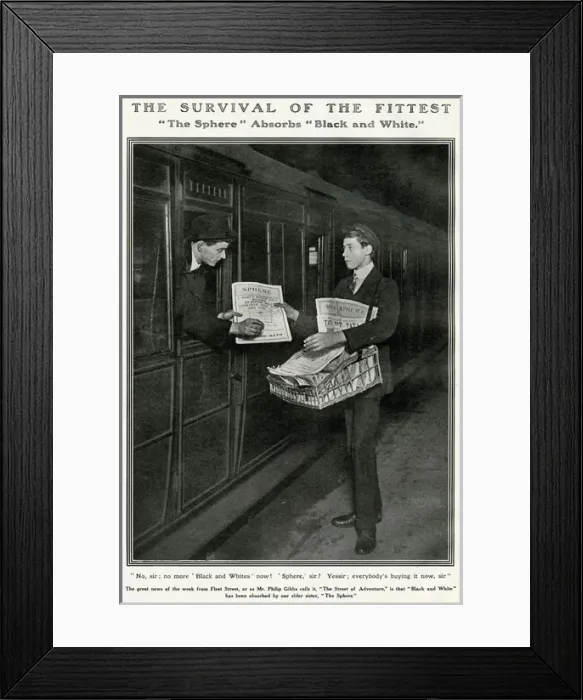 Framed Print : The Sphere magazine absorbs Black and White Framed Print : The Sphere magazine absorbs Black and White