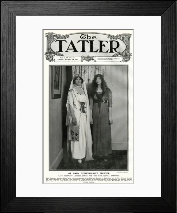 Framed Print : Tatler cover - Lady Desboroughs Masque Framed Print : Tatler cover - Lady Desboroughs Masque