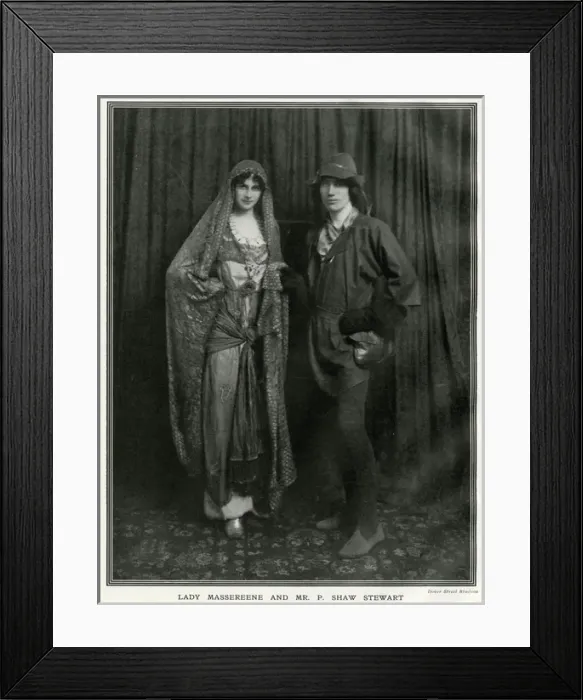 Framed Print : Lady Massereene & Patrick Shaw Stewart- costume masque