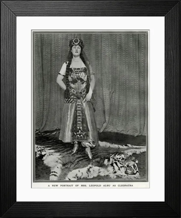 Framed Print : Mrs Leopold Albu in fancy dress costume, Cleopatra Framed Print : Mrs Leopold Albu in fancy dress costume, Cleopatra