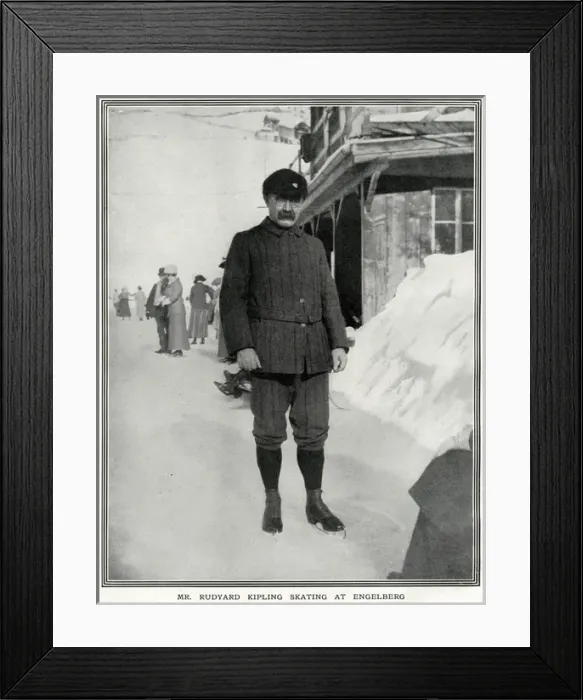Framed Print : Rudyard Kipling skating at Engelberg Framed Print : Rudyard Kipling skating at Engelberg