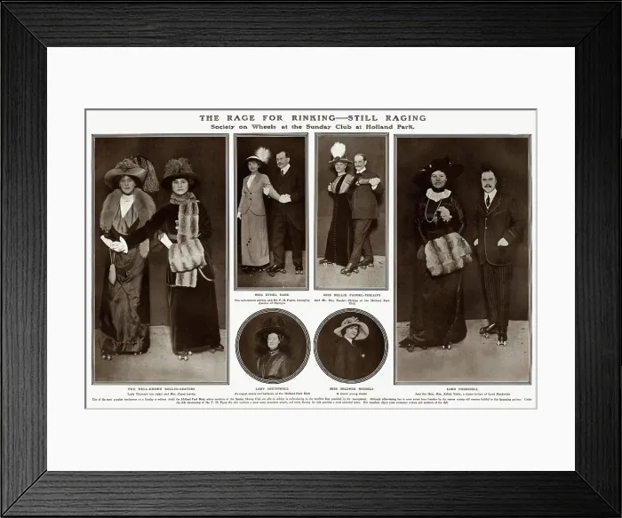Framed Print : The Rage for Rinking - still raging - roller skating 1912 Framed Print : The Rage for Rinking - still raging - roller skating 1912