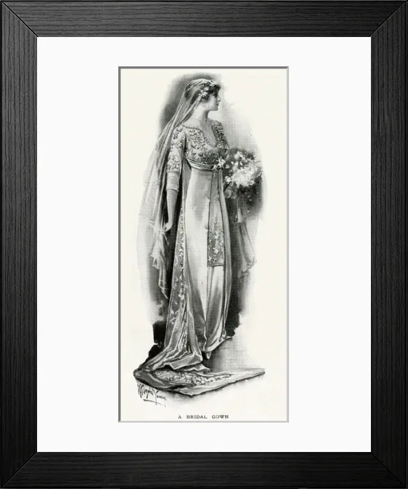 Framed Print : Martial and Armand wedding gown 1912