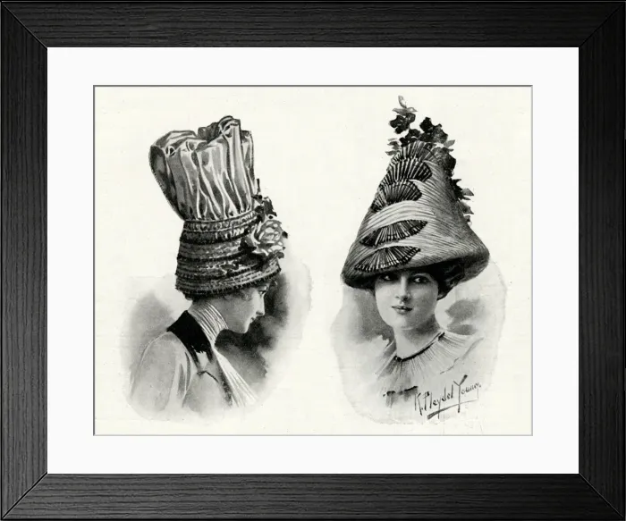 Framed Print : Modish skipping skyward toque hats 1912 Framed Print : Modish skipping skyward toque hats 1912