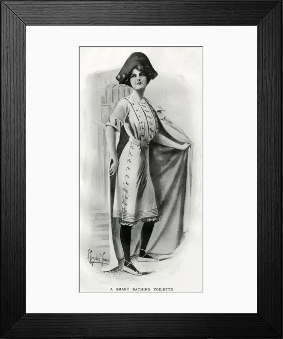Framed Print : Smart bathing dress 1912