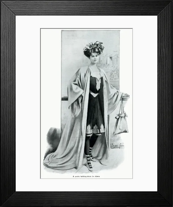 Framed Print : Pretty bathing dress in alpaca 1906 Framed Print : Pretty bathing dress in alpaca 1906