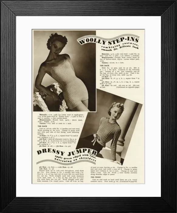 Framed Print : Woolly step-ins & dressy jumper 1940 Woolly step-ins & dressy jumper 1940 Framed Print : Woolly step-ins & dressy jumper 1940 Woolly step-ins & dressy jumper 1940