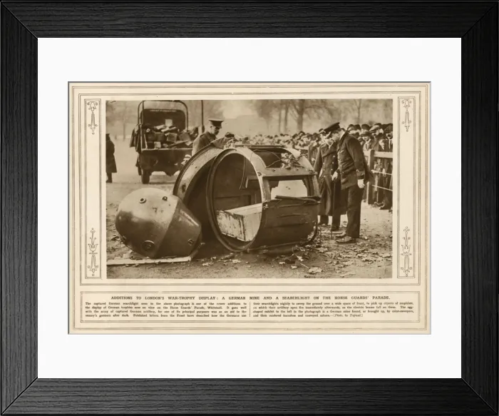 Framed Print : War trophies on display in London, 1915 Framed Print : War trophies on display in London, 1915
