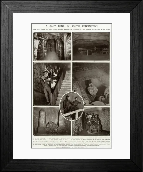 Framed Print : Earls Court Exhibition, reconstructed salt mine 1906 Framed Print : Earls Court Exhibition, reconstructed salt mine 1906