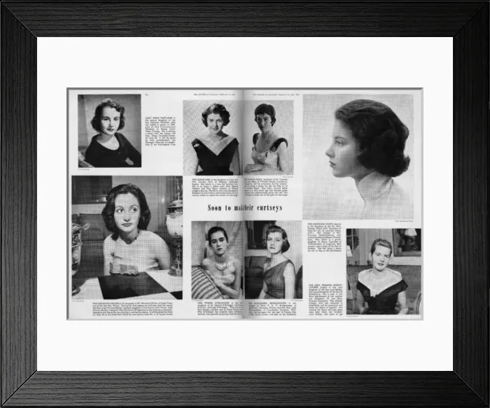 Framed Print : The 1958 Season - Debutantes to make their curtsey Framed Print : The 1958 Season - Debutantes to make their curtsey