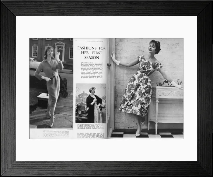 Framed Print : The 1958 Season - Fashions for her First Season Framed Print : The 1958 Season - Fashions for her First Season
