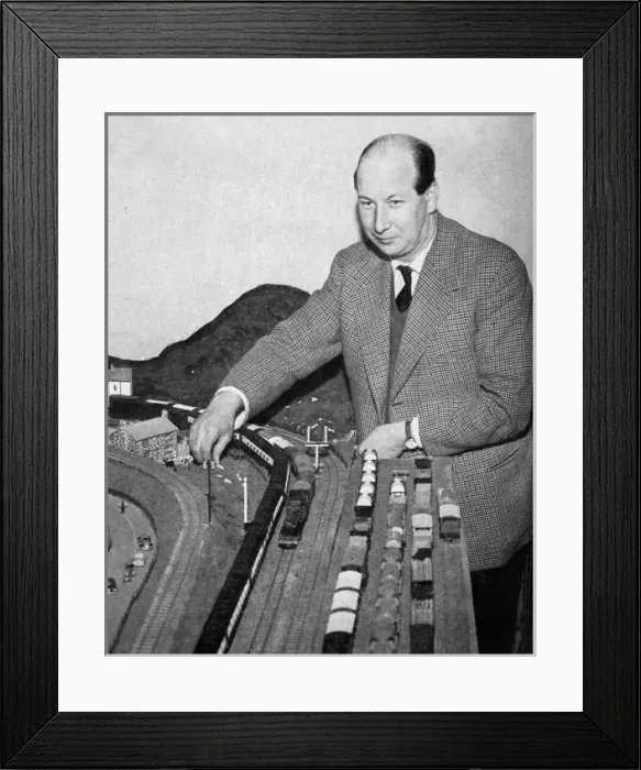 Framed Print : Earl of Lanesborough with his model railway