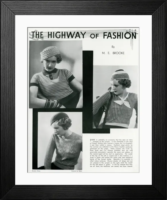 Framed Print : Models wearing fashionable jerseys 1933 Framed Print : Models wearing fashionable jerseys 1933