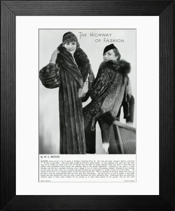 Framed Print : Fashionable furs 1933