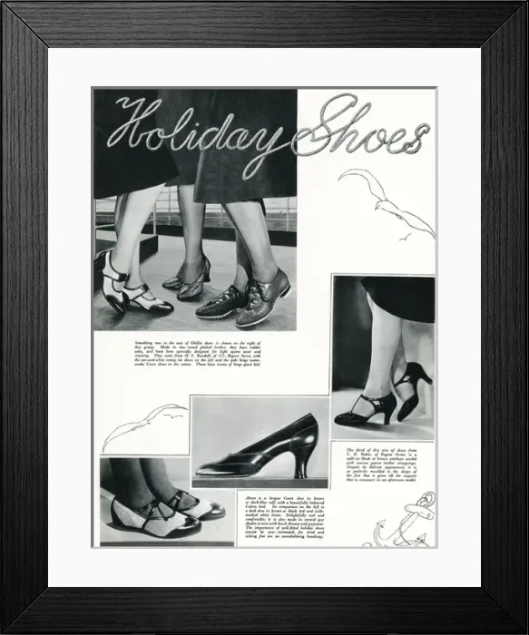 Framed Print : Holiday shoes 1933 Framed Print : Holiday shoes 1933