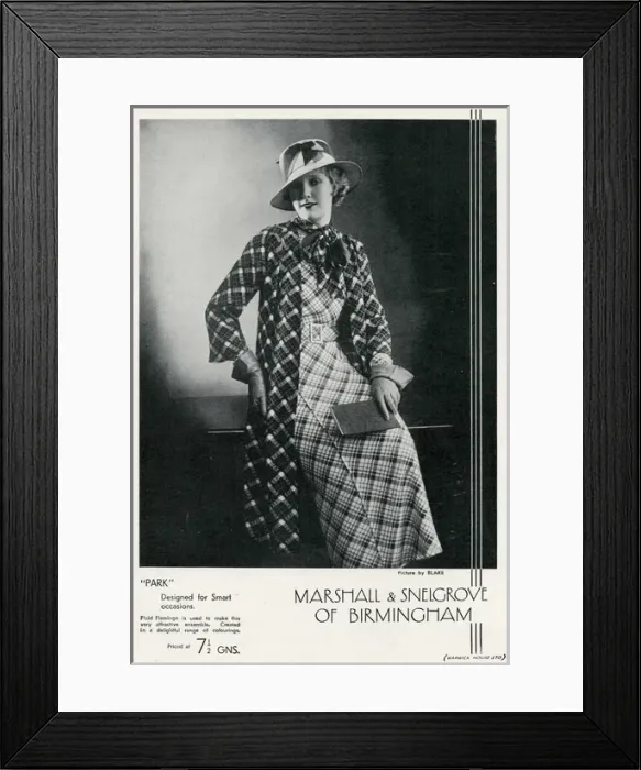 Framed Print : Advert for Marshall & Snelgrove womens clothing 1933 Framed Print : Advert for Marshall & Snelgrove womens clothing 1933