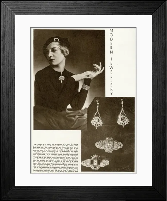 Framed Print : Fashionable jewellery 1933 Framed Print : Fashionable jewellery 1933