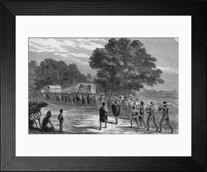 Framed Print : Bringing ivory to the wagons, South Africa, c. 1863 Framed Print : Bringing ivory to the wagons, South Africa, c. 1863