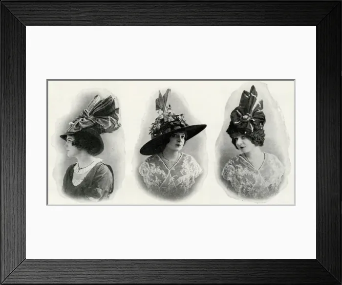 Framed Print : Fashionable womens hats 1912 Framed Print : Fashionable womens hats 1912
