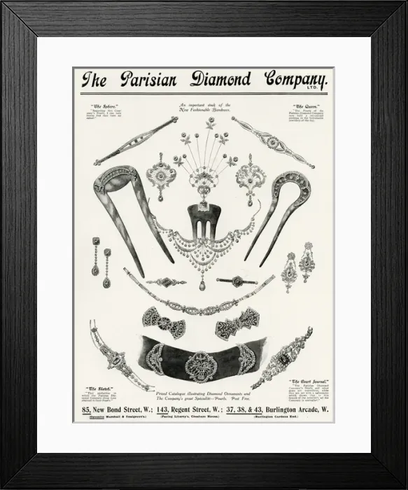 Framed Print : Advert for Parisian Diamond Company 1912 Framed Print : Advert for Parisian Diamond Company 1912