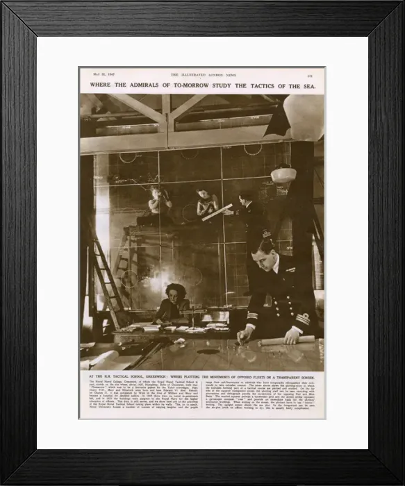 Framed Print : Plotting room at the Royal Naval tactical school, Greenwich Framed Print : Plotting room at the Royal Naval tactical school, Greenwich