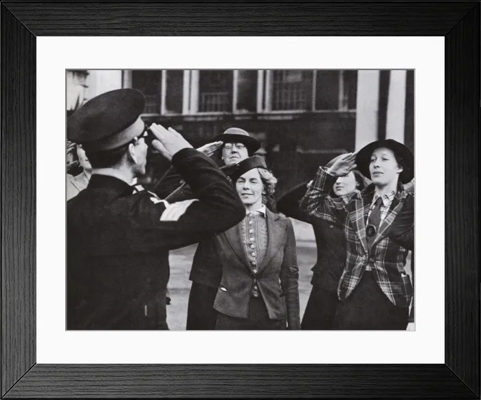 Framed Print : Wrens learning to salute, 1940 Framed Print : Wrens learning to salute, 1940
