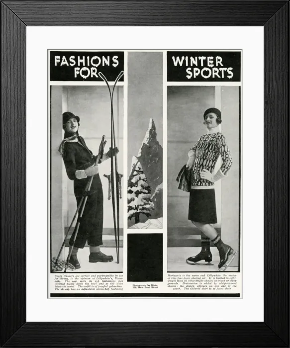 Framed Print : Fashions for winter sports 1929 Framed Print : Fashions for winter sports 1929