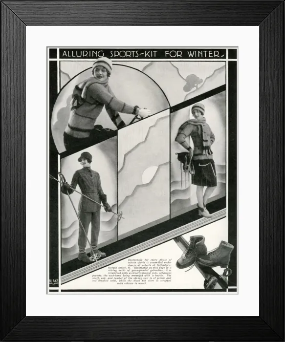 Framed Print : Alluring sports-kit for the winter 1929 Framed Print : Alluring sports-kit for the winter 1929