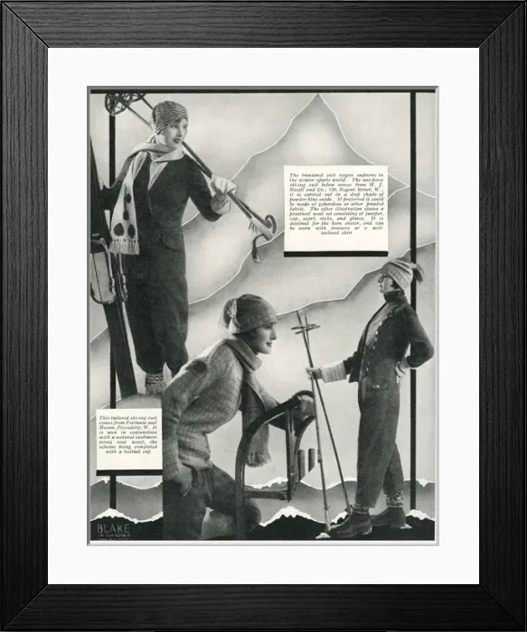 Framed Print : Fashion for winter sports 1929 Framed Print : Fashion for winter sports 1929