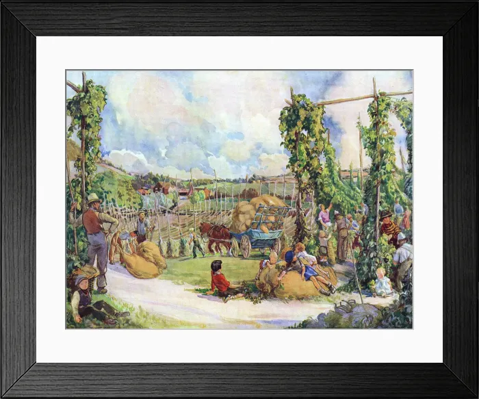Framed Print : A Memory of a Hop Field by F. C. Twort Framed Print : A Memory of a Hop Field by F. C. Twort