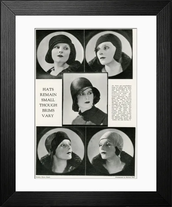 Framed Print : Skull cap hats 1929 Framed Print : Skull cap hats 1929
