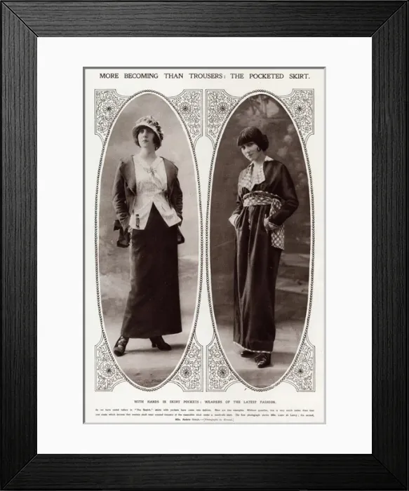 Framed Print : Pocketed skirts 1914 Framed Print : Pocketed skirts 1914