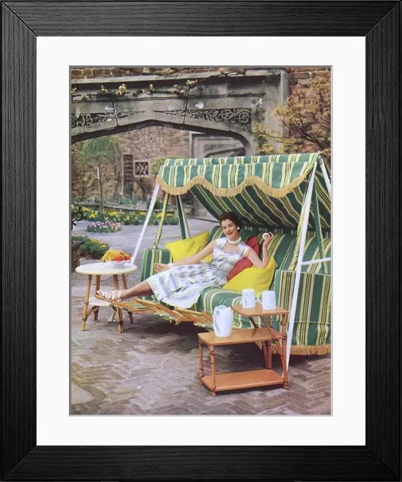 Framed Print : Garden swing, 1954 Framed Print : Garden swing, 1954
